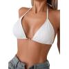 imageSOLY HUX Bikini Tops for Women Halter String Bikini Bathing Suit Tops Sexy Brazilian Swimsuit Top SwimwearSolid White