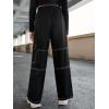 imageSOLY HUX Girls Casual Elastic High Waisted Pocket Side Cargo PantsPlain Black