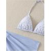 imageSOLY HUX Girls Summer Swimsuit Set Floral Halter Triangle Bikini Set with Wrap Skirts BeachwearBlue and White