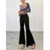 imageSOLY HUX Sexy Crop Tops for Women Long Sleeve Square Neck Asymmetrical Y2k Going Out Crop Tops Fall Outfits for WomenDusty Purple Multi