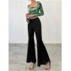 imageSOLY HUX Sexy Crop Tops for Women Long Sleeve Square Neck Asymmetrical Y2k Going Out Crop Tops Fall Outfits for WomenGreen Tie Dye