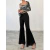 imageSOLY HUX Sexy Crop Tops for Women Long Sleeve Square Neck Asymmetrical Y2k Going Out Crop Tops Fall Outfits for WomenMulti Tie Dye