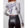 imageSOLY HUX Sexy Crop Tops for Women Long Sleeve Square Neck Asymmetrical Y2k Going Out Crop Tops Fall Outfits for WomenWhite and Grey
