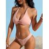 imageSOLY HUX Womens Bathing Suit Ring Linked Halter Bikini Sets Two Piece SwimsuitPlain Light Pink