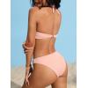 imageSOLY HUX Womens Bathing Suit Ring Linked Halter Bikini Sets Two Piece SwimsuitPlain Light Pink