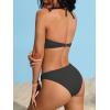 imageSOLY HUX Womens Bathing Suit Ring Linked Halter Bikini Sets Two Piece SwimsuitSolid Black
