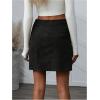 imageSOLY HUX Womens Corduroy Skirt High Waisted Button Side Split A Line Skirts Short Mini SkirtPure Black