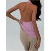imageSOLY HUX Womens Cowl Neck Halter Top Open Back Sleeveless Tank Tops Draped Front Vest ShirtsMauve Purple