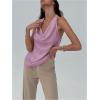 imageSOLY HUX Womens Cowl Neck Halter Top Open Back Sleeveless Tank Tops Draped Front Vest ShirtsMauve Purple