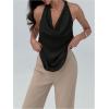 imageSOLY HUX Womens Cowl Neck Halter Top Open Back Sleeveless Tank Tops Draped Front Vest ShirtsSolid Black