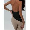 imageSOLY HUX Womens Cowl Neck Halter Top Open Back Sleeveless Tank Tops Draped Front Vest ShirtsSolid Black