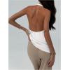 imageSOLY HUX Womens Cowl Neck Halter Top Open Back Sleeveless Tank Tops Draped Front Vest ShirtsSolid White