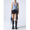 imageSOLY HUX Womens Denim Vest Deep V Neck Wrap Tie Side Halter Tops Party Summer OutfitsLight Blue