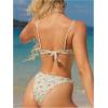 imageSOLY HUX Womens Floral Print Bathing Suit Tie Front Underwire High Cut Swimsuit Two Piece Bikini SetsMulticoloured Floral
