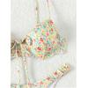 imageSOLY HUX Womens Floral Print Bathing Suit Tie Front Underwire High Cut Swimsuit Two Piece Bikini SetsMulticoloured Floral