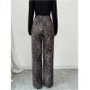 imageSOLY HUX Womens Leopard Print Pants High Waisted Straight Leg Elegant Trousers with PocketsMulticoloured Leopard