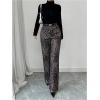 imageSOLY HUX Womens Leopard Print Pants High Waisted Straight Leg Elegant Trousers with PocketsMulticoloured Leopard