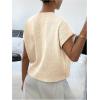 imageSOLY HUX Womens Ribbed Sweater Crew Neck Short Sleeve Loose Fit Floral Knit Pullover TopsApricot Floral