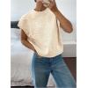 imageSOLY HUX Womens Ribbed Sweater Crew Neck Short Sleeve Loose Fit Floral Knit Pullover TopsApricot Floral