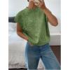 imageSOLY HUX Womens Ribbed Sweater Crew Neck Short Sleeve Loose Fit Floral Knit Pullover TopsArmy Green