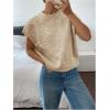 imageSOLY HUX Womens Ribbed Sweater Crew Neck Short Sleeve Loose Fit Floral Knit Pullover TopsBeige Floral
