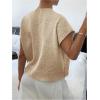 imageSOLY HUX Womens Ribbed Sweater Crew Neck Short Sleeve Loose Fit Floral Knit Pullover TopsBeige Floral