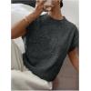 imageSOLY HUX Womens Ribbed Sweater Crew Neck Short Sleeve Loose Fit Floral Knit Pullover TopsDark Grey