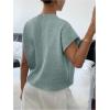 imageSOLY HUX Womens Ribbed Sweater Crew Neck Short Sleeve Loose Fit Floral Knit Pullover TopsDusty Blue