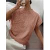 imageSOLY HUX Womens Ribbed Sweater Crew Neck Short Sleeve Loose Fit Floral Knit Pullover TopsDusty Pink