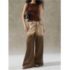 imageSOLY HUX Womens Shirred Ruffle Tank Tops Summer Sleeveless Slim Fit Going Out Vest Shirts StreetwearSolid Brown