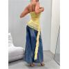 imageSOLY HUX Womens Summer Irregular Ruffle Trim Mesh Tube Top Strapless Vest Shirts Music Festival OutfitsSolid Yellow
