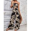imageSOLY HUX Womens Summer Tropical Print Cut Out Cami Jumpsuit Wide Leg Long PantsBlack Tropical
