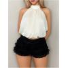 imageSOLY HUX Womens Y2k Halter Top Tie Backless Crop Tank Tops Sleeveless Party Going Out VestPure Apricot