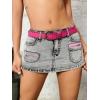 imageSOLY HUX Womens Y2k Skirt Low Rise Mini Bodycon Cargo Denim Jean Skirt with PocketPlain Grey