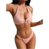 imageSOLY HUX Womens Bathing Suit Ring Linked Halter Bikini Sets Two Piece SwimsuitPlain Light Pink