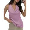 imageSOLY HUX Womens Cowl Neck Halter Top Open Back Sleeveless Tank Tops Draped Front Vest ShirtsMauve Purple