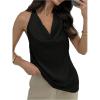 imageSOLY HUX Womens Cowl Neck Halter Top Open Back Sleeveless Tank Tops Draped Front Vest ShirtsSolid Black