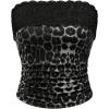 imageSOLY HUX Womens Leopard Print Tube Top Y2k Lace Trim Strapless Tight Fitted Crop Bandeau VestDark Grey