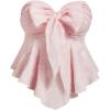 imageSOLY HUX Womens Plus Size Tie Front Strapless Bandeau Tube Tops Flowy Vest Shirts Coquette Aesthetic ClothesSolid Pink
