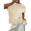 imageSOLY HUX Womens Ribbed Sweater Crew Neck Short Sleeve Loose Fit Floral Knit Pullover TopsApricot Floral