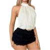 imageSOLY HUX Womens Y2k Halter Top Tie Backless Crop Tank Tops Sleeveless Party Going Out VestPure Apricot
