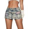 imageSOLY HUX Womens Y2k Skirt Low Rise Mini Bodycon Cargo Denim Jean Skirt with PocketPlain Light Blue