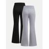 imageSOLY HUX Girls 2 Piece Sweatpants Elastic High Waisted Flared Leg Long PantsBlack and Grey