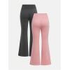 imageSOLY HUX Girls 2 Piece Sweatpants Elastic High Waisted Flared Leg Long PantsDark Grey and Pink