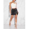 imageSOLY HUX Womens One Shoulder Tank Top Sleeveless Cut Out Ruched Going Out Fitted Crop TopsPure White