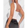 imageSOLY HUX Womens One Shoulder Tank Top Sleeveless Cut Out Ruched Going Out Fitted Crop TopsPure White