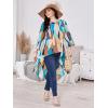 imageSOLY HUX Womens Plus Size Printed 34 Sleeve High Low Asymmetrical Top BlouseMulticoloured Geometric