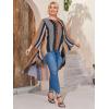 imageSOLY HUX Womens Plus Size Printed 34 Sleeve High Low Asymmetrical Top BlouseMulticoloured Striped