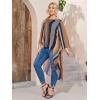 imageSOLY HUX Womens Plus Size Printed 34 Sleeve High Low Asymmetrical Top BlouseMulticoloured Striped