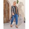 imageSOLY HUX Womens Plus Size Printed 34 Sleeve High Low Asymmetrical Top BlouseMulticoloured Striped